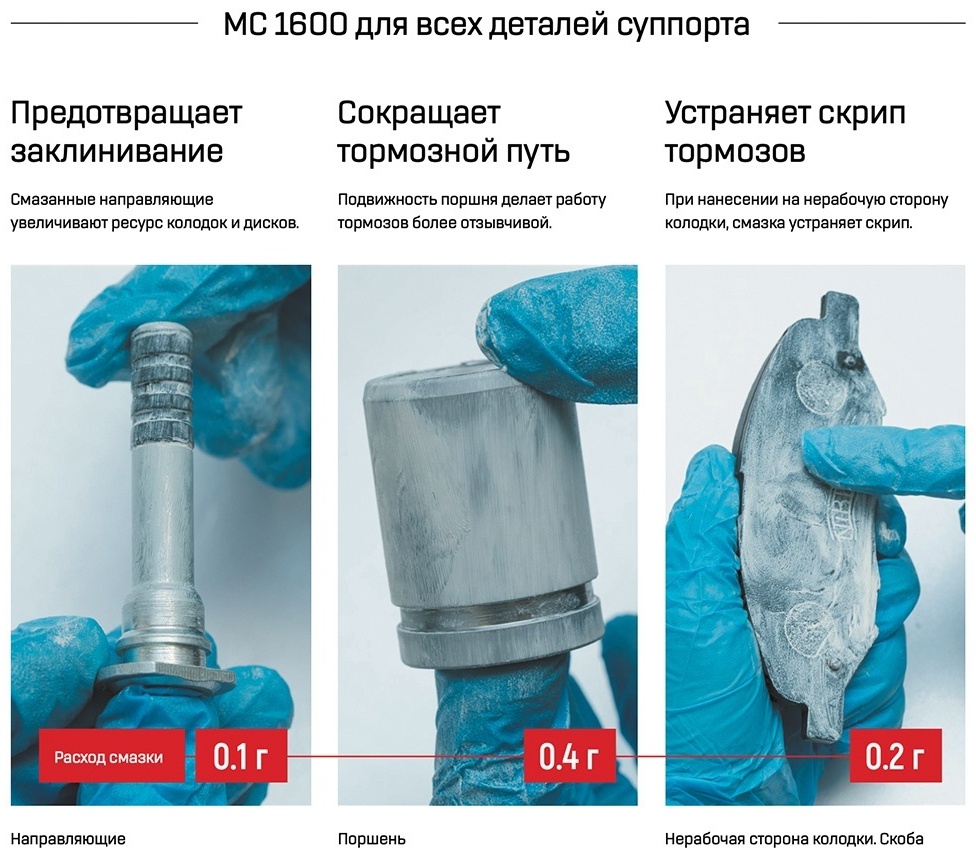 ВМПАВТО 1505 МС1600 Смазка для суппортов универсальная 5г.