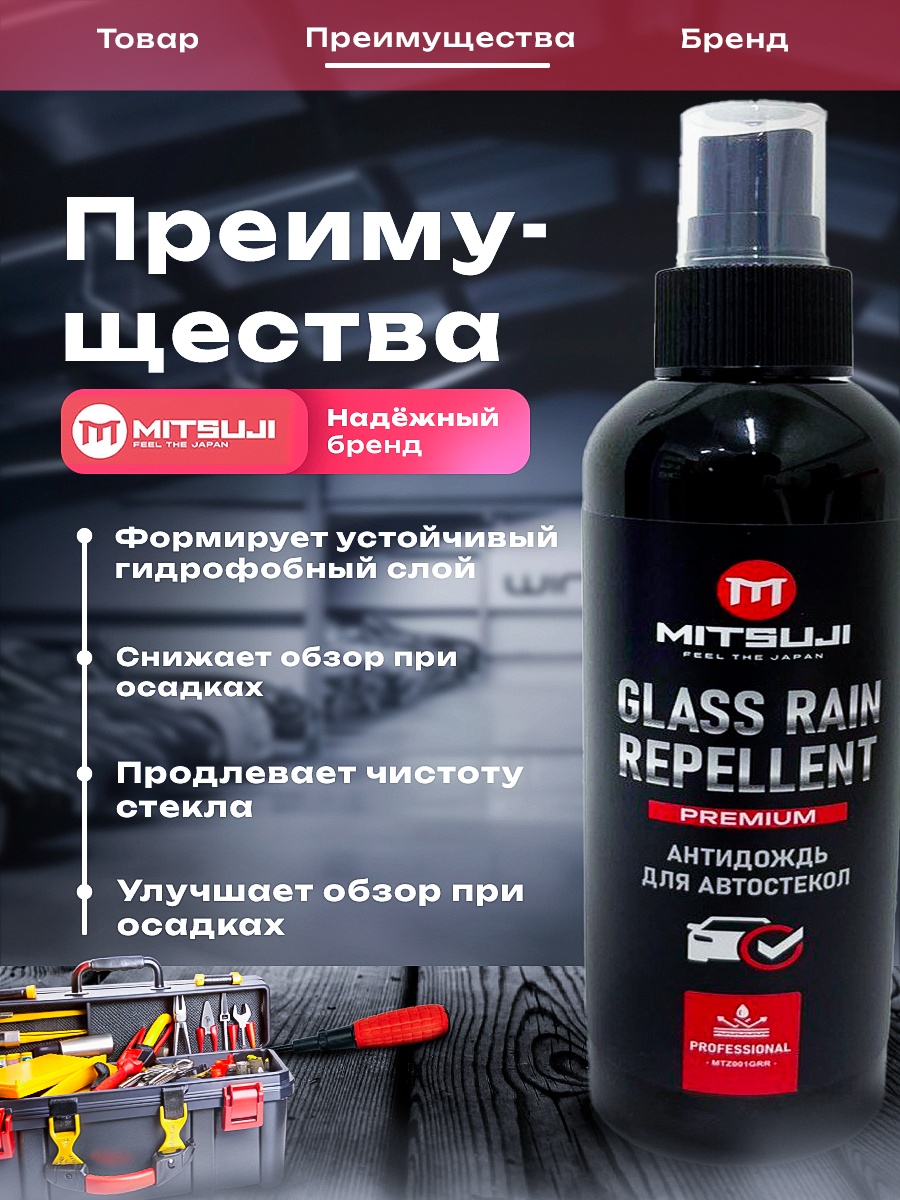 Mitsuji Premium Glass Rain Repllent 200мл Антидождь MTZ001grr