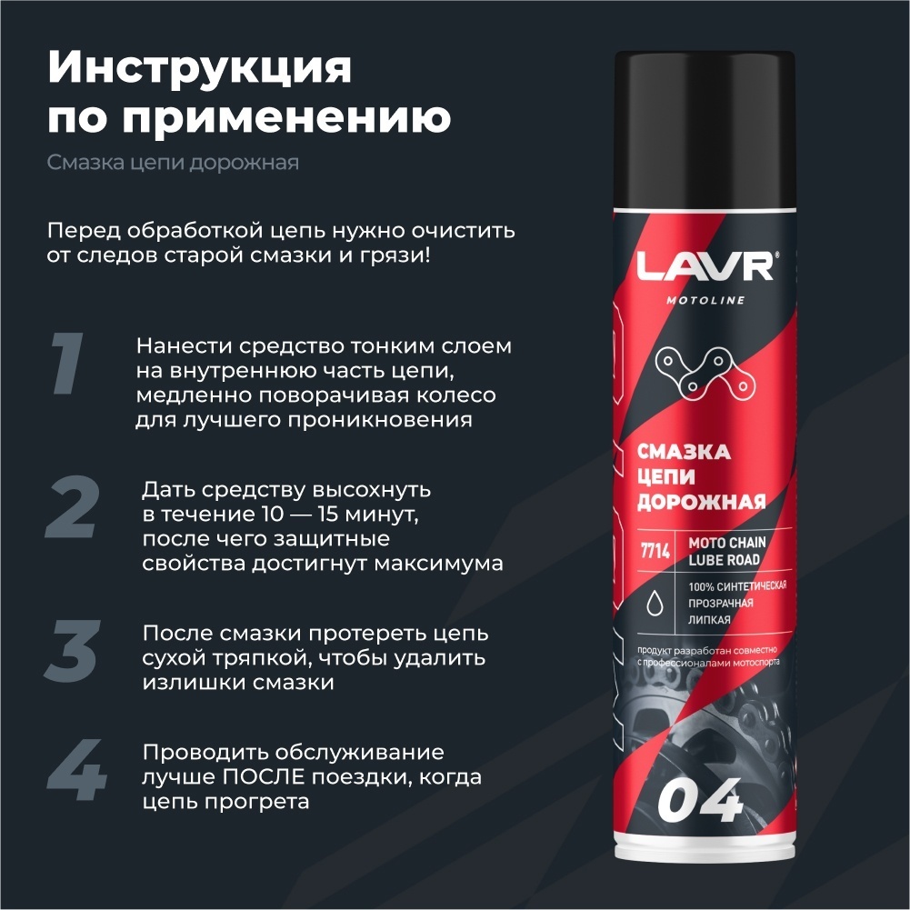 смазка цепи дорожная Lavr ln7714